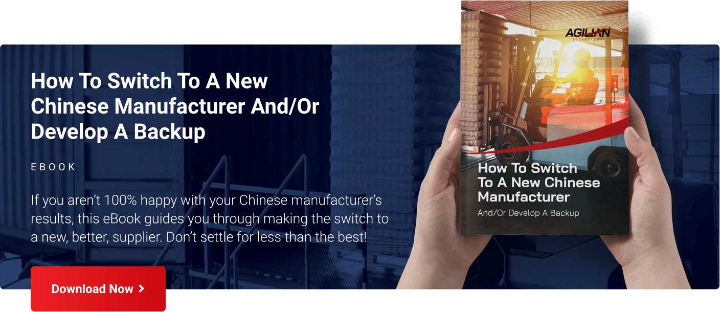 How To Switch To A New Chinese Manufacturer And Or Develop A Backup