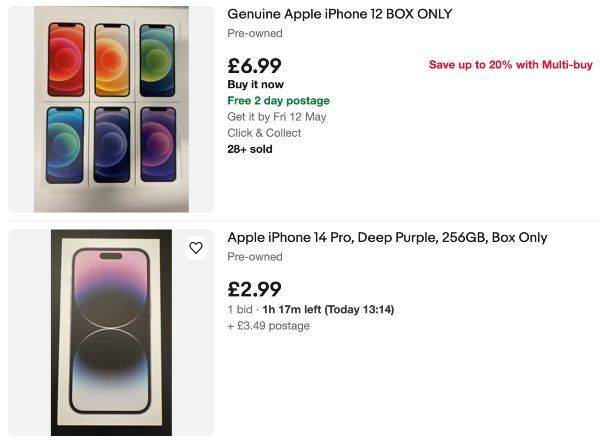 iphone boxes for sale