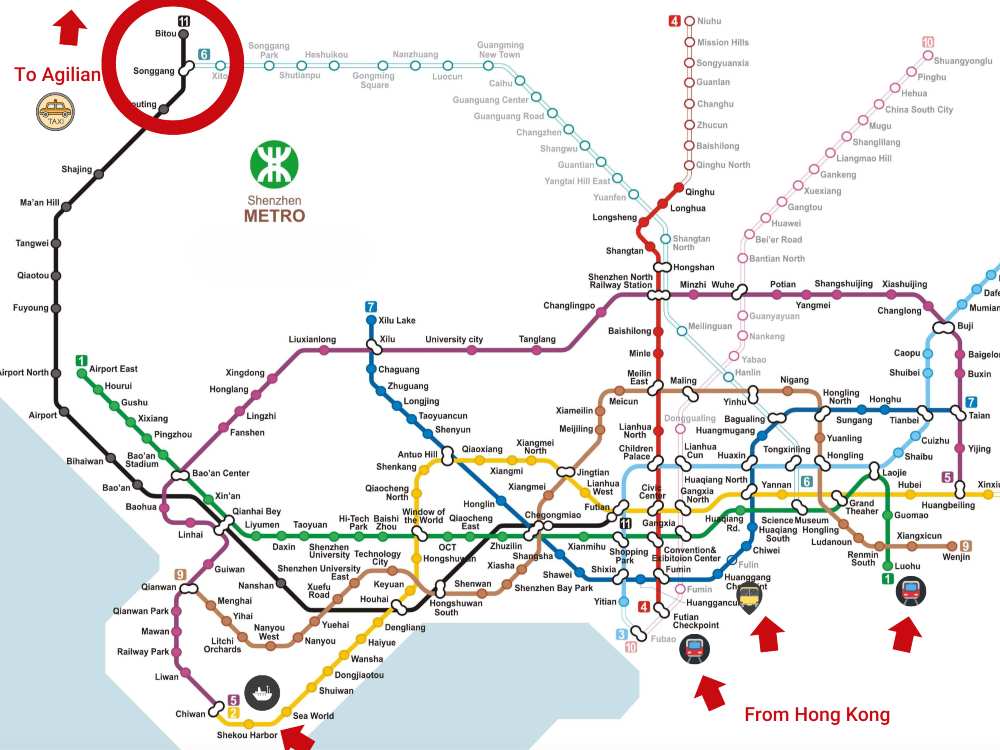 shenzhen metro directions to agilian