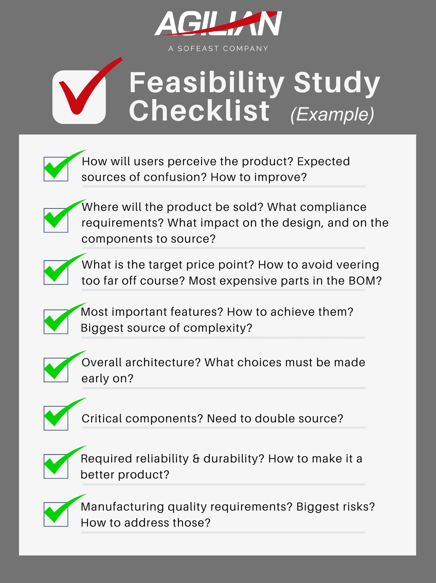 Agilian Feasibility Study Checklist Example