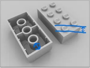 component variation example lego diameter and distance