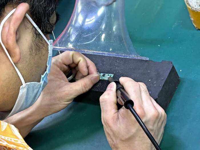 soldering with foam block