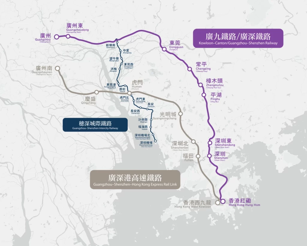 Canton_Shamchun_railway_links_map